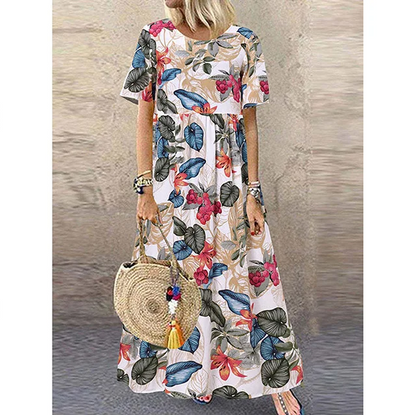 👗 50% OFF NOW! 🌿 | Pure Cotton Long Skirt – Vintage Print & Relaxed Fit 🌸
