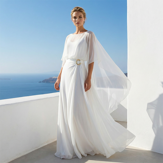 👗 50% OFF NOW!✨ Flowing Cape Sleeve Top & Wrap Pants Set – Effortless Elegance & Chic Comfort – 2PC Essential 🌸