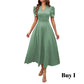 🥳2026 HOT SALE🥳💞50K+ SOLD!💥💕🌿 50% OFF! Elegant Puff Sleeve Dress – V-neck & high waist create hourglass shape. Breathable, wrinkle-resistant. Perfect for mature women. 👗✅