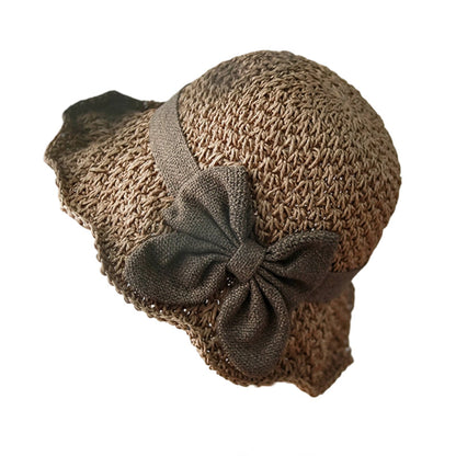👒 50% OFF NOW! 🎀 Elegant Woven Straw Sun Hat with Bow – Breathable, Wide Brim & Foldable ☀️