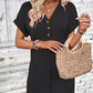 👗 50% OFF NOW! 💫 Women's Fashion V-Neck Button Dress – Timeless Solid Colors, Soft Fabric & Rolled Sleeves 🌸