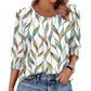 👚 50% OFF NOW!✨ Women's Casual 3/4 Sleeve Blouse – Wide Neck & Elastic Cuffs – Versatile All-Season Top – Easy Care Polyester Shirt 👗