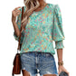 👚 50% OFF NOW!✨ Women's Casual 3/4 Sleeve Blouse – Wide Neck & Elastic Cuffs – Versatile All-Season Top – Easy Care Polyester Shirt 👗