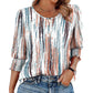 👚 50% OFF NOW!✨ Women's Casual 3/4 Sleeve Blouse – Wide Neck & Elastic Cuffs – Versatile All-Season Top – Easy Care Polyester Shirt 👗
