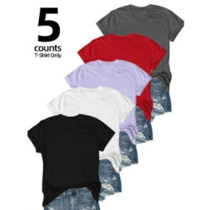 👕 50% OFF NOW! 🌈 5-Pack Versatile Solid Color T-Shirt – Soft Cotton, Breathable & Perfect for Daily Wear✨