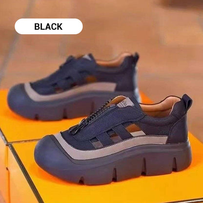 👠 50% OFF NOW! ✨ Women's Retro Zipper Hollow Platform Shoes – Stylish Retro Design, Breathable Hollow Pattern & Comfortable Platform Sole 💃