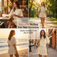 👗 50% OFF NOW! 🌸 Women's Casual Flowy Mini Dress – Batwing Sleeves, Elastic Waist & Breezy Fit – Effortless Summer Style ☀️