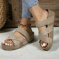 👡 50% OFF NOW!✨ Women's Criss-Cross Woven Strap Wedge Sandals – Elevated Platform & Dual-Strap – Summer Essential 🌿