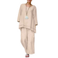 👗 50% OFF NOW! 🌿 Casual Loose Fit Tunic Top & Wide Leg Pants Set – Cotton-Linen Blend, Relaxed Fit & Versatile Style ✨