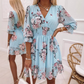 👗 50% OFF NOW! 🌸 Floral V-Neck A-Line Dress – Smocked Waist, Ruffled Hem & Breathable – Summer Ready, Effortlessly Romantic 🏖️