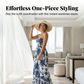 🏖️ 50% OFF NOW!✨ Strapless Wide-Leg Jumpsuit – Smocked Bodice & Porcelain Print – Flowy Resort Chic 💃
