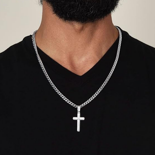 ⛓️ 50% OFF NOW! ✝️ Men's Stainless Steel Cross Pendant Necklace – Timeless Symbol, Durable Materials & Gift-Ready Box 🎁
