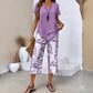 👗 50% OFF NOW! 🌿 Casual Round Neck Layered Tunic Top & Wide Leg Pants Set – Asymmetrical Hem, Printed Pants & Breathable ✨