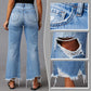 👖 50% OFF NOW! ✨ Women's High-Waisted Ripped Flare Jeans – Distressed Detailing, Cropped Flare Leg & Premium Stretch Denim 💙
