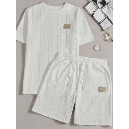 👕 50% OFF NOW! 🩳 Men's Casual Solid-Color Two-Piece Loungewear Set – Unique Texture, All-Day Comfort & Versatile Style ✨