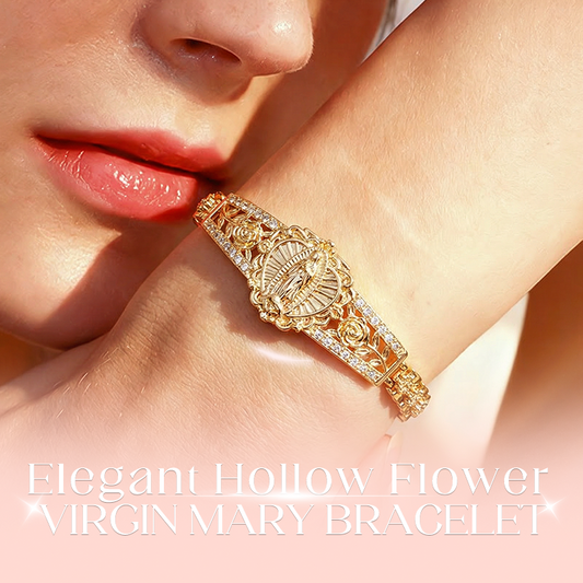 📿 50% OFF NOW! 🌸 Elegant Hollow Flower Virgin Mary Bracelet – Delicate Design, Hypoallergenic & Perfect for Daily Faith-Inspired Wear ✨
