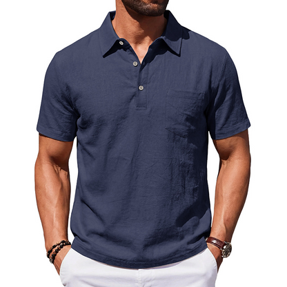 👕 50% OFF NOW! 🌿 Men's Cotton Linen Short Sleeve Collared Shirt – Breathable Fabric, Classic Design & Relaxed Fit ✨