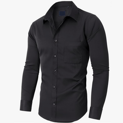 👔 50% OFF NOW!✨ Solid-Color Long-Sleeve Shirt – Wrinkle-Resistant Cotton Blend & Classic Fit – Professional Business Dress Shirt for Men 🌿