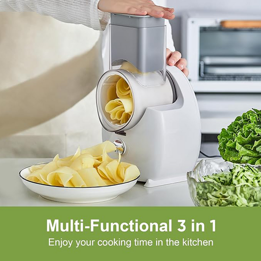 🔪 50% OFF NOW! ⚡ Electric Vegetable Slicer & Cheese Grater – One-Touch, 3-in-1 Blades & Easy Clean ✨