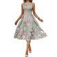 👗 50% OFF NOW! 🌸 Women's Sleeveless Floral Print Casual Dress – Smocked Bodice, Flowy Tiered Skirt & Versatile Midi Length ✨