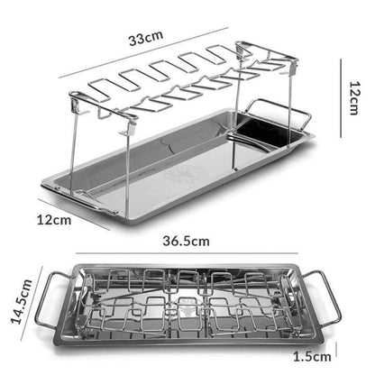 🍗 50% OFF NOW! 🔥 Roasted Chicken Drumstick Rack – Stainless Steel, Foldable & 14 Slots – Even Cooking, No Burnt Spots – BBQ Essential ✨