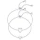 💖 50% OFF NOW! 💑 Matching Heart Charm Bracelet Set – Stainless Steel & Adjustable ✨