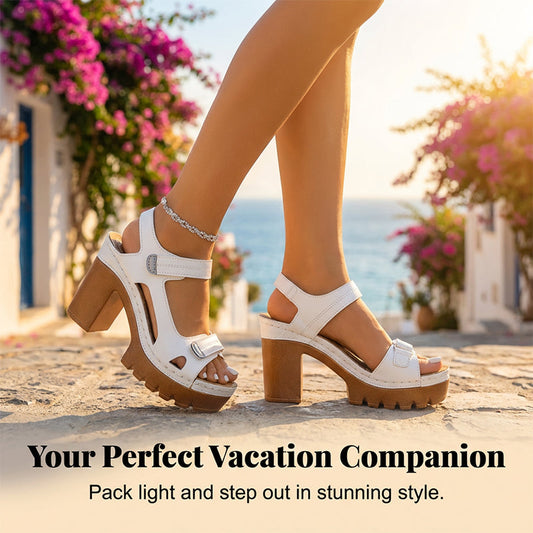 👡 50% OFF NOW! ☀️ Women's Summer Platform One-Strap Sandals – Adjustable Velcro, Cushioned Insole & Anti-Slip Grip 🏖️