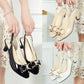 👡 50% OFF NOW! 🎀 Women's Elegant Peep-Toe Slingback Sandals – Bow Detail, Mid-Heel & Adjustable Strap ✨