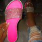 👡 50% OFF NOW! ✨ Women's Sparkling Rhinestone Flat Slide Sandals – Neon Colors, Cushioned Sole & Slip-On Style 💎