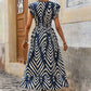 👗 50% OFF NOW! 🌺 Women's Elegant Printed V-Neck Dress – Bold Print, Waist Cinching & Breathable Fabric ✨