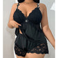 🌙 50% OFF NOW! 💤 Women's Lace Trim Camisole & Shorts Pajama Set – Soft Satin-Like Fabric, Adjustable Straps & V-Neck – Relaxing Night Essential ✨