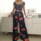 👗 50% OFF NOW! ✨ Women's Off-Shoulder Jumpsuit – Wide Leg & Criss-Cross Neck – Elegant & High Waist 💃