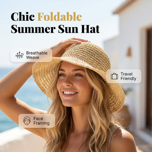 👒 50% OFF NOW! ☀️ Women's Handwoven Wide-Brim Straw Hat – Breathable, Foldable & Flattering – Perfect Summer Seaside Accessory 🏖️