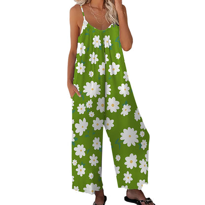 👗 50% OFF NOW! 🌸 Women's Floral Print Wide Leg Jumpsuit – Relaxed Fit, Side Pockets & Breathable – Plus Sizes Available ✨