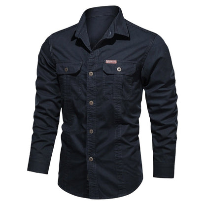 👔 50% OFF NOW! 🔧 Men's Long Sleeve Cotton Workwear Shirt – Breathable, Dual Chest Pockets & Reinforced Seams – Rugged & Durable 🛠️