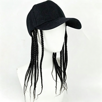 🧢 50% OFF NOW! 🌬️ Baseball Cap with Attached Braids – 2-in-1 Hat & Wig, Realistic Style & Adjustable Fit ✨