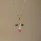 ✨ Buy 1 Get 1 Free! 💎 Colorful Rhinestone Cross Necklace – Dazzling Multicolor & Adjustable Chain – Lightweight Statement Piece 🌈