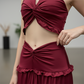 👗 50% OFF NOW! 💖 2026 New Collection – Halter Neck Two-Piece Set – Crop Top & Flowy Maxi Skirt – Effortlessly Elegant ✨