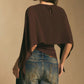 👗 50% OFF NOW! ✨ Women's Elegant Chiffon Cape Sleeve Top – Cape Overlay, Asymmetrical Design & Ruched Waist – Perfect for Day to Night 💫