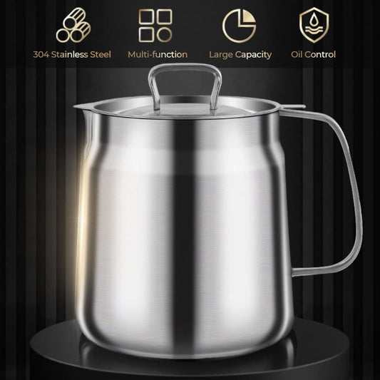 🍳 50% OFF NOW!✨ Multi-Function Oil Filter Container – Large Capacity Stainless Steel Strainer – Reusable Cooking Oil Saver & Storage Pot 🛢️