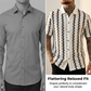 👔 50% OFF NOW! 🕶️ Men's Short Sleeve Retro Geometric Knit Shirt – Vintage Pattern & Breathable Fabric ✨