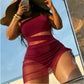 👙 50% OFF NOW! 💃 Women's Sexy Mesh Patchwork One Piece Swimsuit – Bold Cut-Outs & Alluring Style 🌊