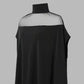 🦇 50% OFF NOW! 🖤 Women's High-Neck Batwing Blouse – Sheer Panel & Loose Fit ✨