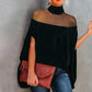 🦇 50% OFF NOW! 🖤 Women's High-Neck Batwing Blouse – Sheer Panel & Loose Fit ✨