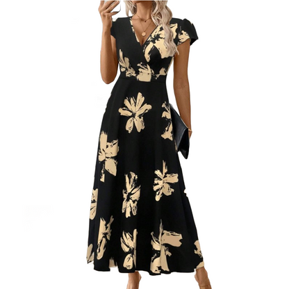 👗 50% OFF NOW! 🌸 Women's Casual Printed V-Neck Ruffle Dress – Playful, Feminine & Ready-to-Wear ✨