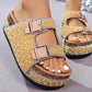 👡 50% OFF NOW! 🏖️ Double Buckle Cork Slide Sandals – Sparkling, Comfy & Effortlessly Chic – Perfect for Summer & Beach ✨