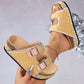 👡 50% OFF NOW! 🏖️ Double Buckle Cork Slide Sandals – Sparkling, Comfy & Effortlessly Chic – Perfect for Summer & Beach ✨
