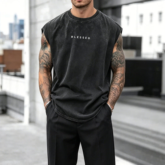 🏋️ 50% OFF NOW! 💪 Vintage Wash Loose Fit Gym Muscle Tee – Breathable & Stylish ✨