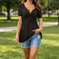 👚 50% OFF NOW! 💃 Women's Short Sleeve V-Neck Twist Front Tunic Top – Flattering & Comfy ✨