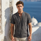 👕 50% OFF NOW! 🏖️ Men’s Casual Lace-Up Short Sleeve Shirt – Breathable Linen Blend ☀️